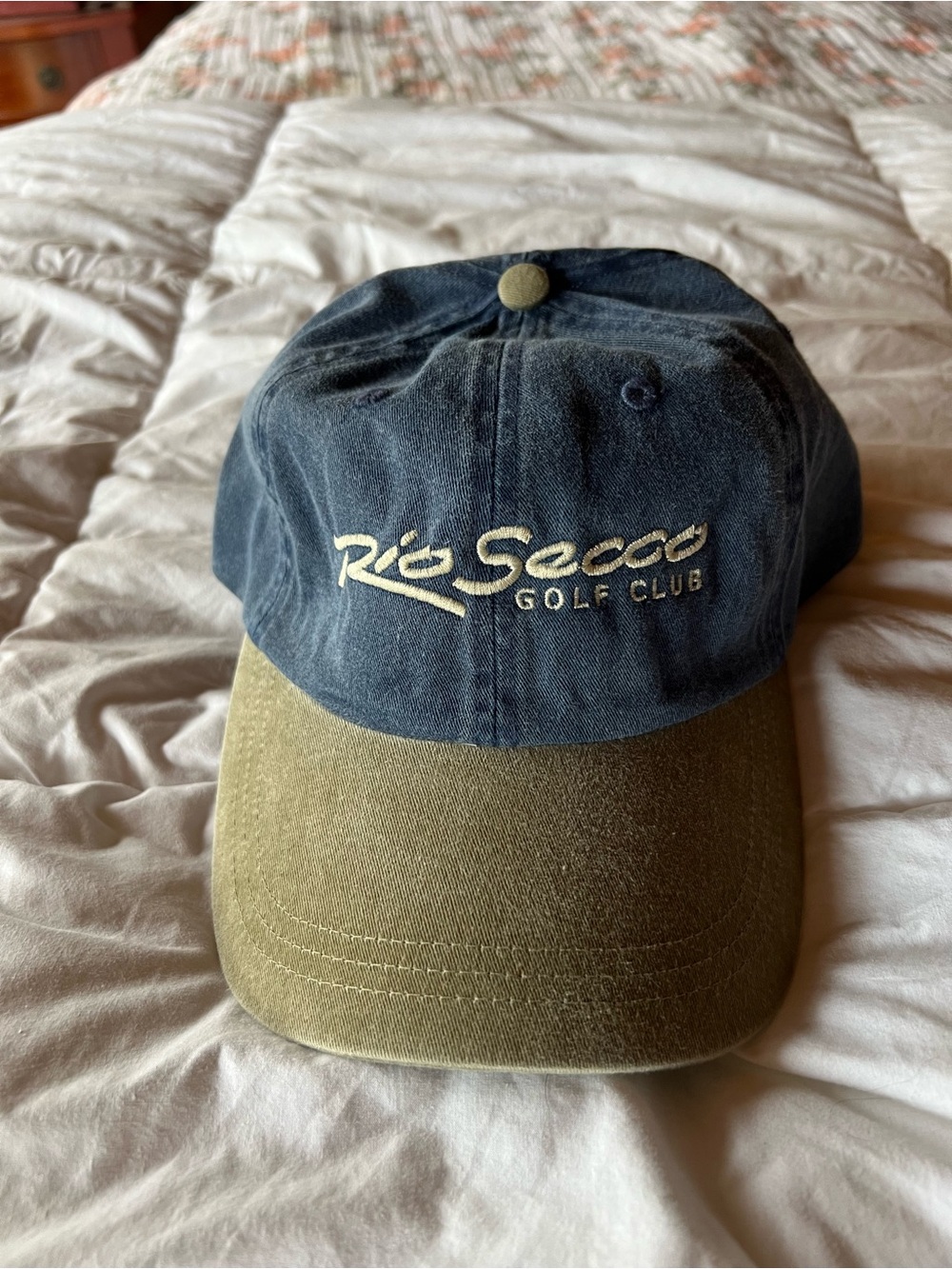 Rio Secco Golf Club Two-Tone Baseball Cap - Navy and Olive NWOT